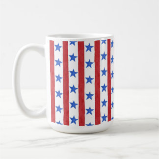 Caneca De Café Vermelho Branco & Azul Patriota