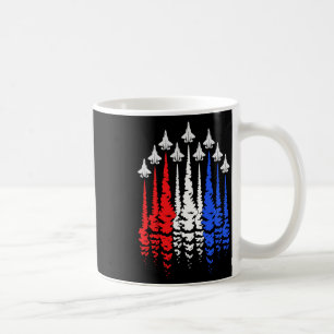 Caneca De Café Vermelho Branco Azul Patriótico Jatos Bandeira EUA