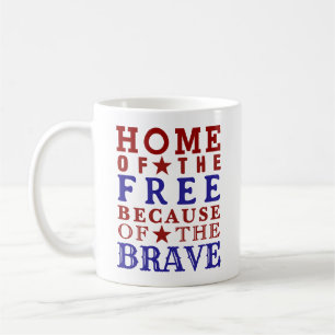 Caneca De Café Vermelho Branco Azul Quatro De Julho