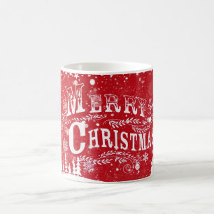 Caneca De Café Vermelho branco do Feliz Natal