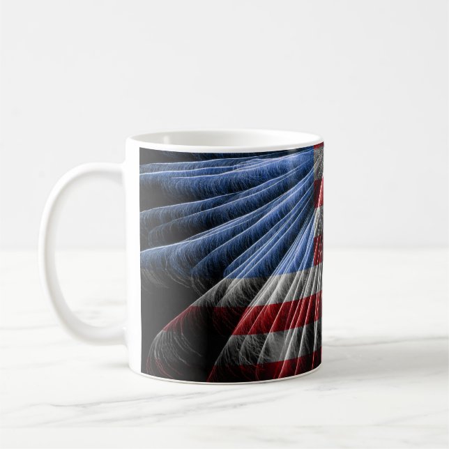 CANECA DE CAFÉ VERMELHO, BRANCO E AZUL (Esquerda)