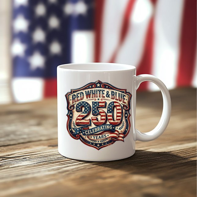 Caneca De Café Vermelho, Branco e Azul 4 de Julho (Criador carregado)