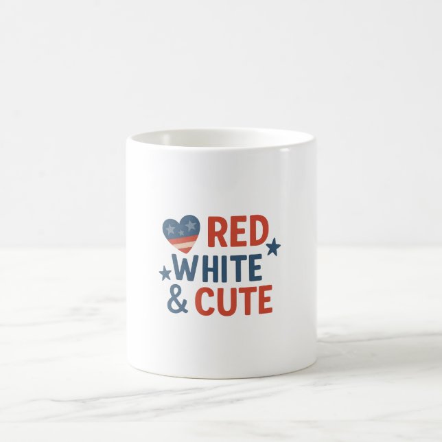 Caneca De Café Vermelho, Branco e Bonito - Design de Bebê Patriót (Centro)