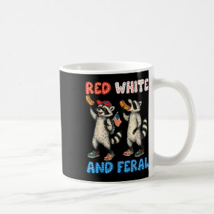 Caneca De Café Vermelho Branco E Feral Engraçado Fofinho Guaxinim