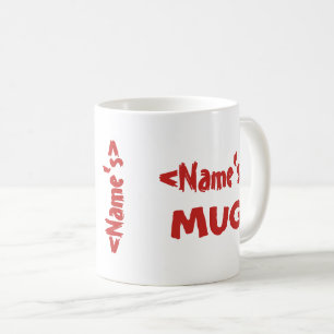Caneca De Café Vermelho branco personalizado do trio conhecido