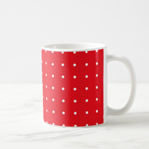 Caneca De Café Vermelho com pontos brancos Mug
