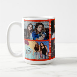 Caneca De Café Vermelho de Colagem Personalizada para Melhor Amig