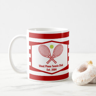 Caneca De Café Vermelho do Clube de Tênis Personalizado