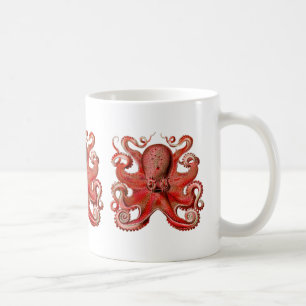 Caneca De Café Vermelho do polvo de Haeckel