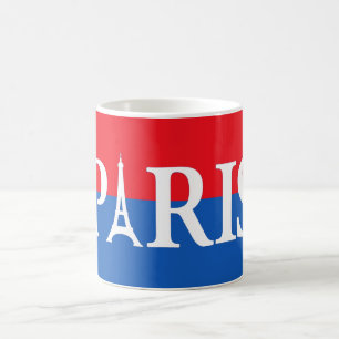 Caneca de Café Vermelho e Azul de Paris