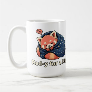 Caneca De Café Vermelho e Pronto Para Uma Soneca Panda Vermelho K