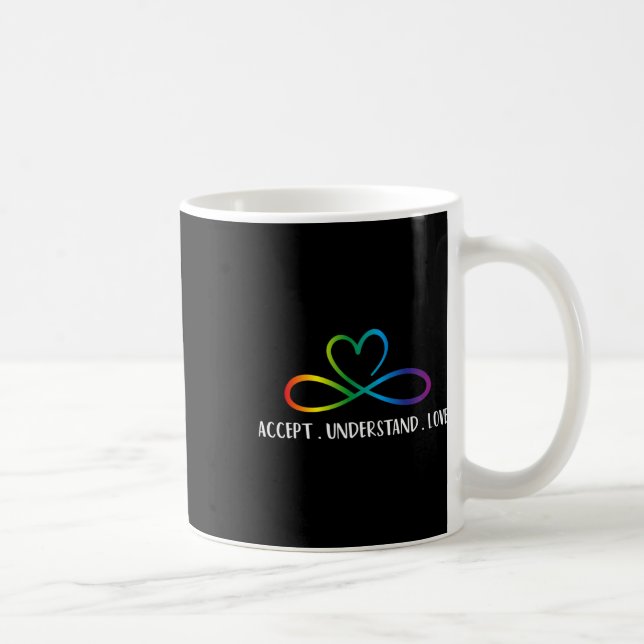 Caneca De Café Vermelho Em Vez De Autismo Accept Infinity Compree (Direita)