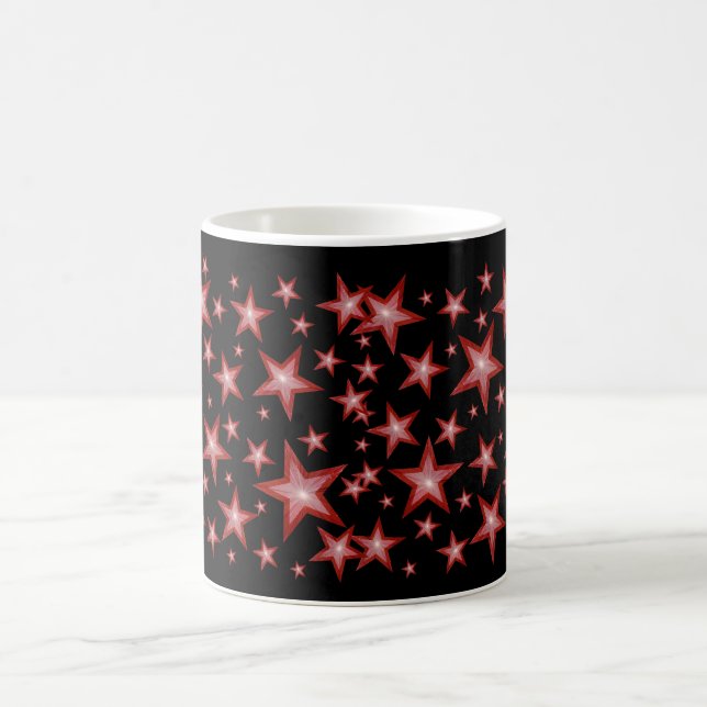 Caneca De Café Vermelho Estrelas - preto (Centro)