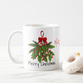 Caneca De Café Vermelho Festivo Me Encontra Sob O Natal Misturado