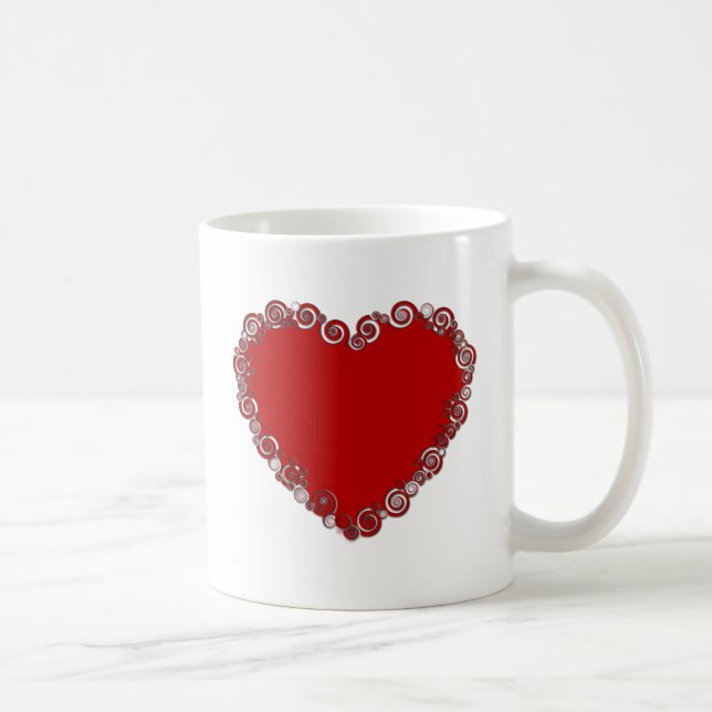 Caneca De Café Vermelho Namorados Romântico (Direita)