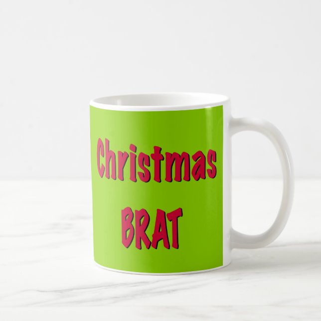 Caneca De Café Vermelho Natal E Verde Brat (Direita)