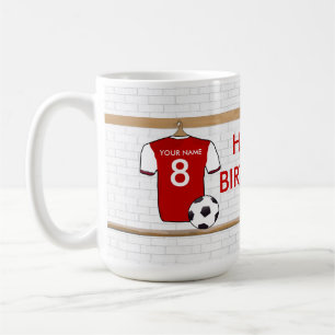 Caneca De Café Vermelho personalizado com o jérsei de futebol