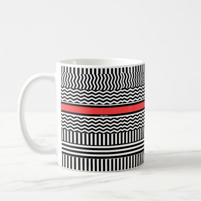 Caneca De Café Vermelho, Preto e Branco (Esquerda)