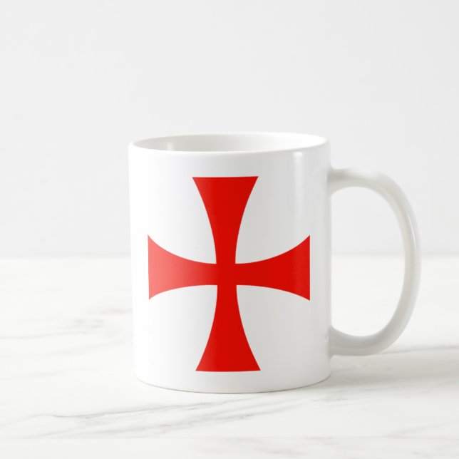 Caneca De Café Vermelho transversal de Templar dos cavaleiros (Direita)