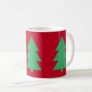 Caneca De Café Vermelho verde árvore de Natal