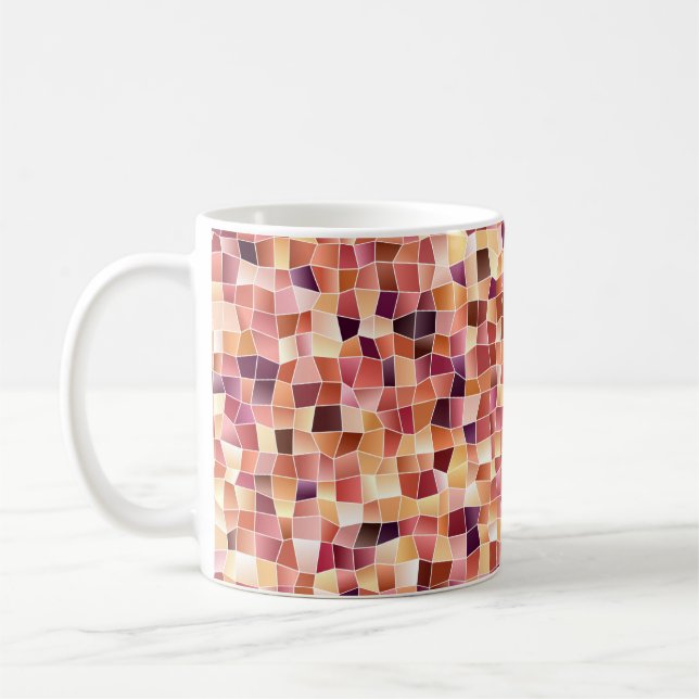 Caneca De Café Vermelhos claros, fundo de vinheta amarelo com ret (Esquerda)
