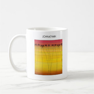 Caneca De Café Verões tropicais e silhuetas de coco