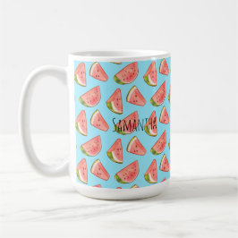 Caneca De Café Verões: Watercolor Watermelon Slices