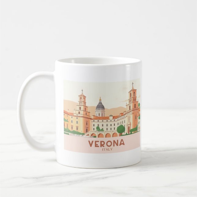 Caneca De Café Verona Itália Pastel Viagem - Juliet's Balcony (Esquerda)