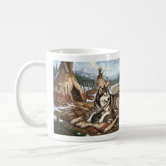 Caneca De Café Versão 1 da Mãe Malamute (Esquerda)