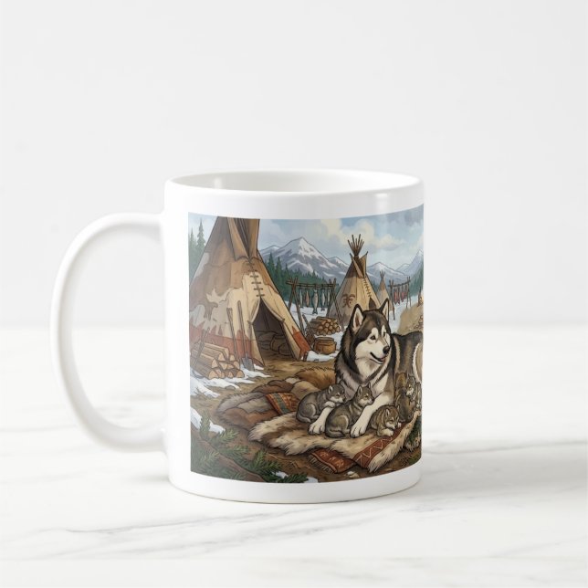 Caneca De Café Versão 2 da Mãe Malamute   (Esquerda)
