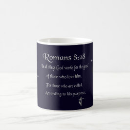 Caneca De Café versículo bíblico cristão Romanos 8:28