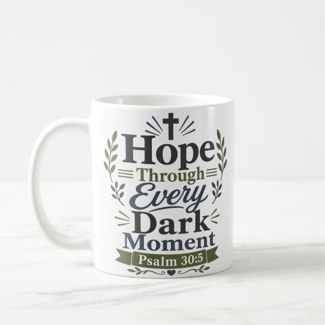 Caneca De Café Versículo Bíblico de Esperança Através de Cada Mom (Esquerda)