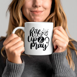 Caneca De Café Versículo Bíblico Levante-se e Reze