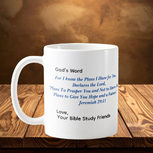Caneca De Café Versículo Bíblico Os Planos- Azul Personalizar