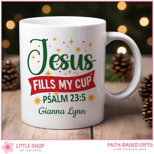 Caneca De Café Versículo Bíblico Personalizado de Natal