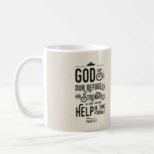 Caneca De Café Versículo da Bíblia Cristã Deus é nosso Refúgio