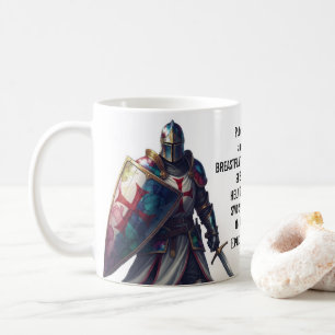 Caneca De Café Versículo da Bíblia Cristã Efésios 6:10-18 Cavalei