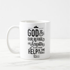 Caneca De Café Versículo da Bíblia Cristã Salmo 46:1 Deus é o nos