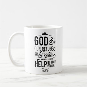 Caneca De Café Versículo da Bíblia Cristã Salmo 46:1 Deus é o nos