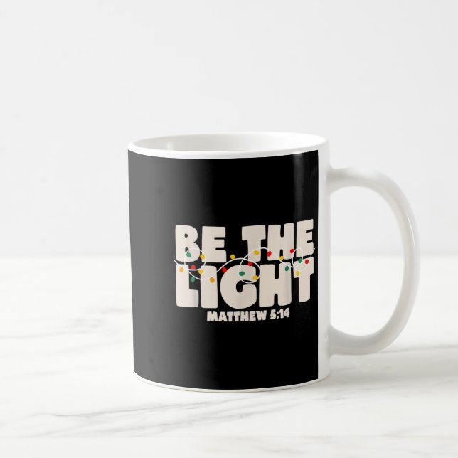 Caneca De Café Versículo da Bíblia de Natal Seja a Luz Mateus 5_1 (Direita)