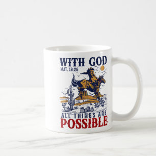 Caneca De Café Versículo da Bíblia do Cowboy Ocidental Jesus Para