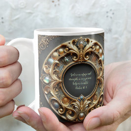 Caneca De Café Versículo da Bíblia Personalizável com Metal e Joi