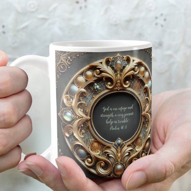 Caneca De Café Versículo da Bíblia Personalizável com Metal e Joi (Criador carregado)