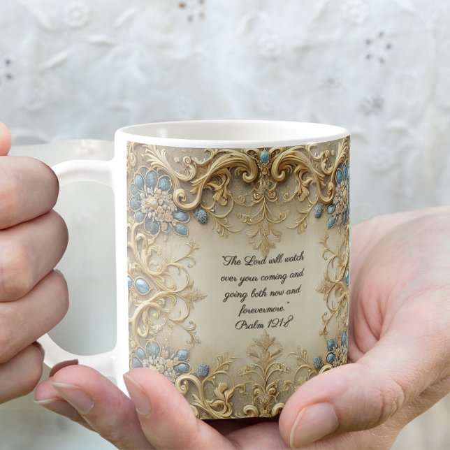 Caneca De Café Versículo da Bíblia Personalizável Vitoriano  (Criador carregado)