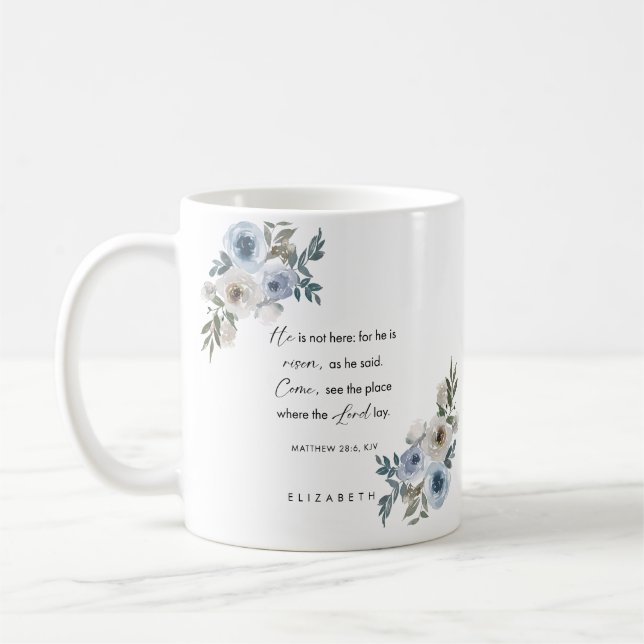Caneca De Café Versículo Personalizado da Bíblia de Páscoa Mateus (Esquerda)