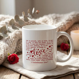 Caneca De Café Verso Bíblico Cristão Dia dos Namorados Inspirador