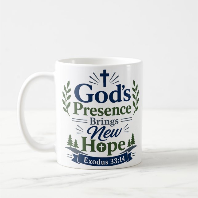 Caneca De Café Verso da Nova Esperança pela Presença de Deus (Esquerda)