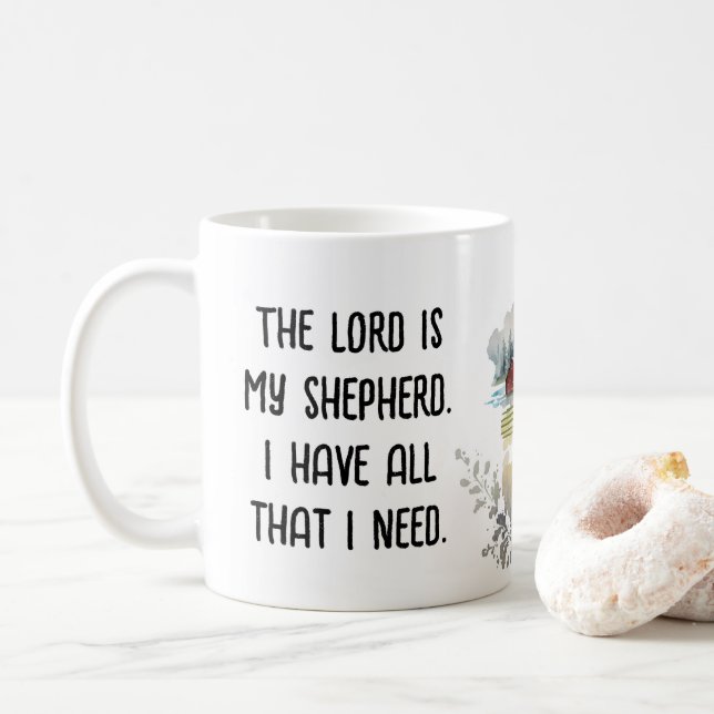 Caneca De Café Verso Religioso Com Ovelha (Com Donut)