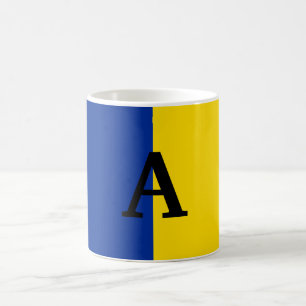 Caneca De Café Vertical Ucrânia Sinalizador azul e monograma amar