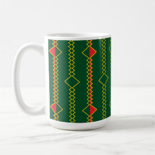 Caneca De Café Vertical Zigzag Lines Green Digital Paper